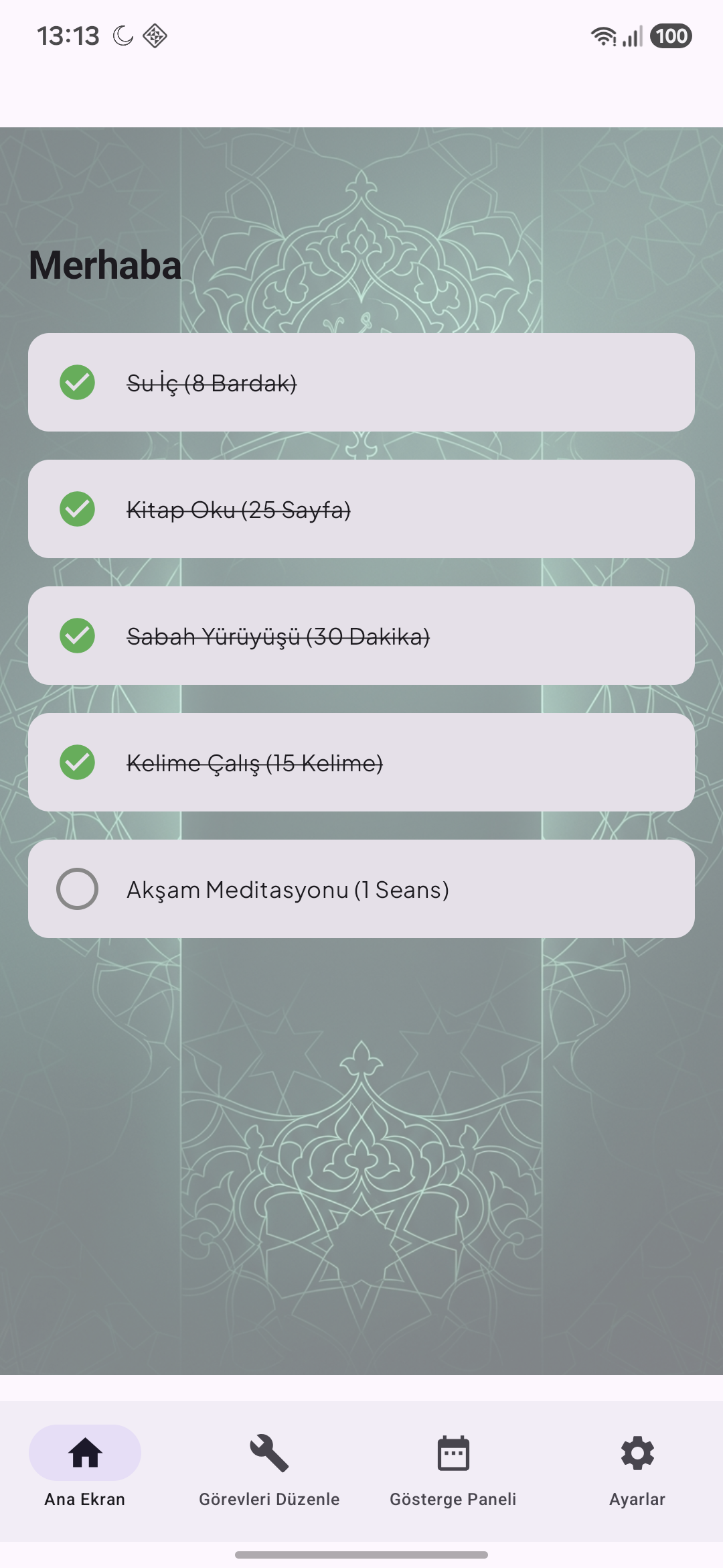 1. Ana Ekran (Açık Tema)