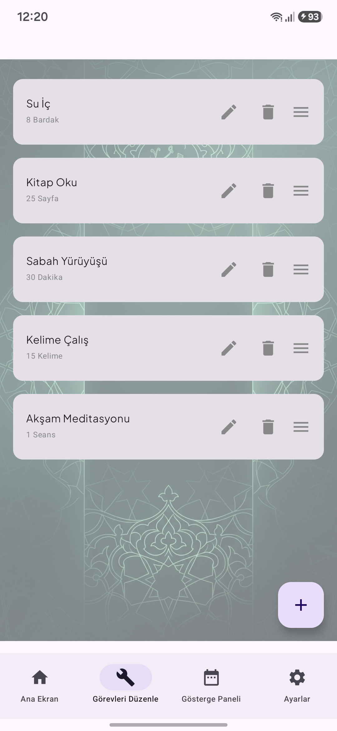 3. Görevleri Düzenle